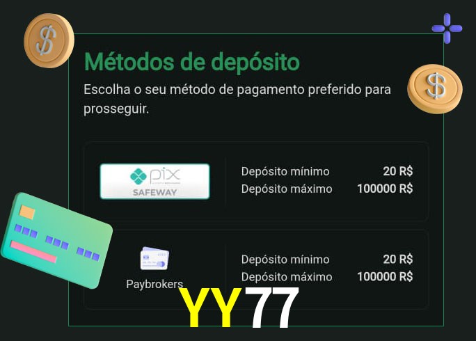 O cassino YY77 oferece uma grande variedade de métodos de pagamento